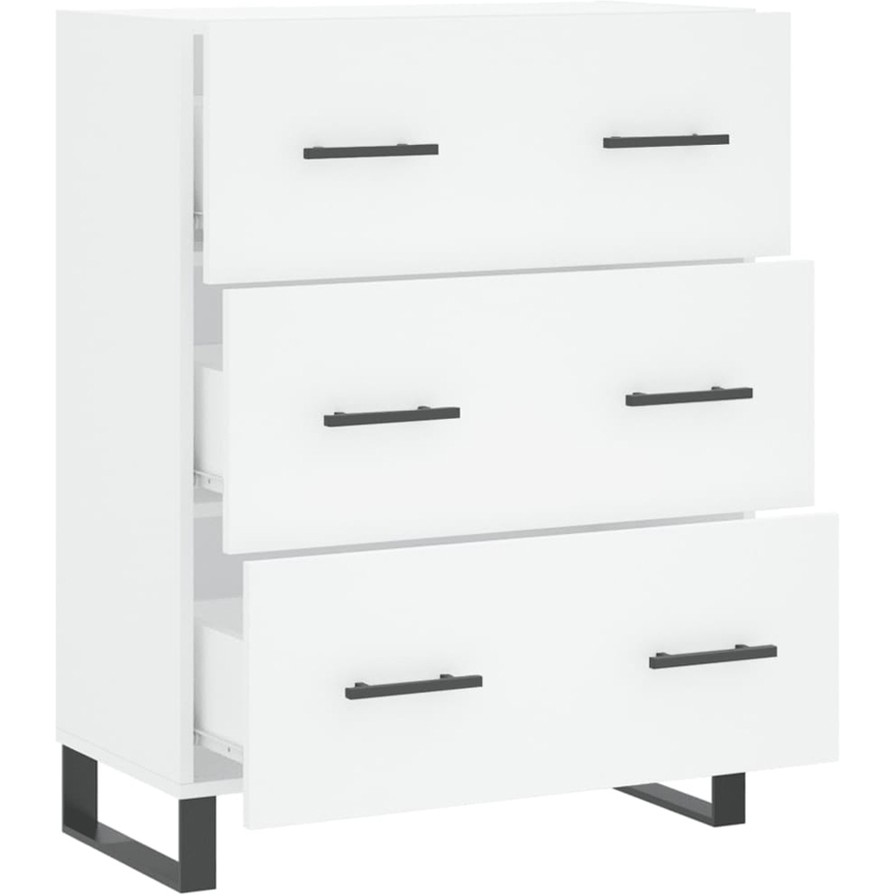 vidaXL 3 Drawer White Sideboard Image 6