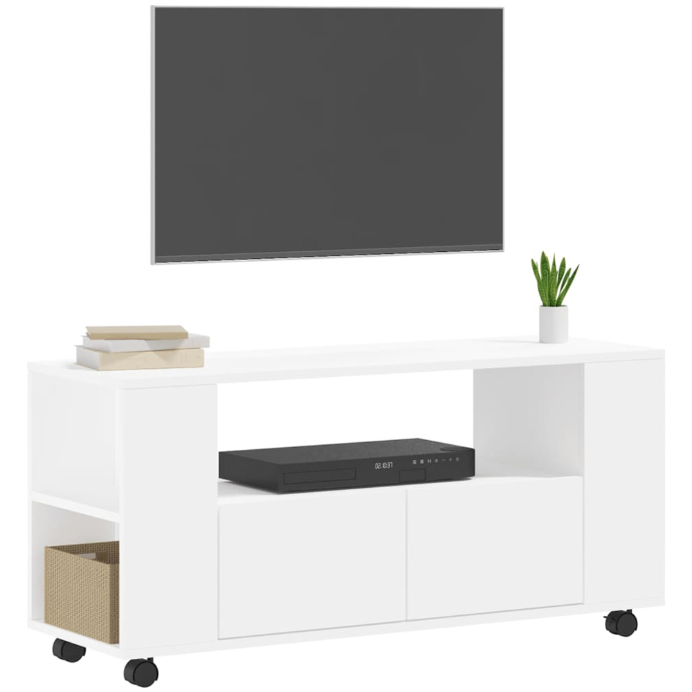 vidaXL 2 Drawer White TV Cabinet Image 3