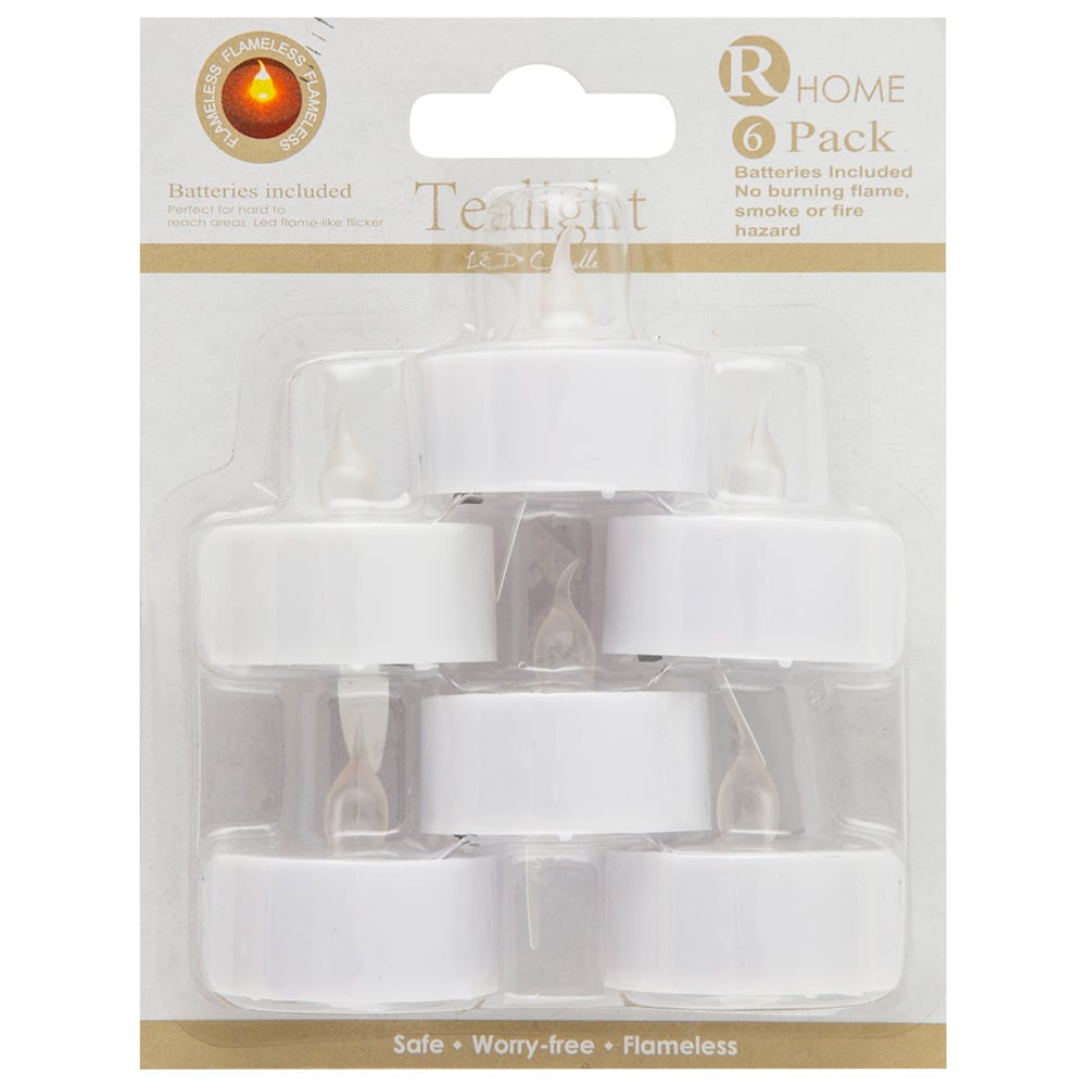 White LED Tealights 6 Pack Image