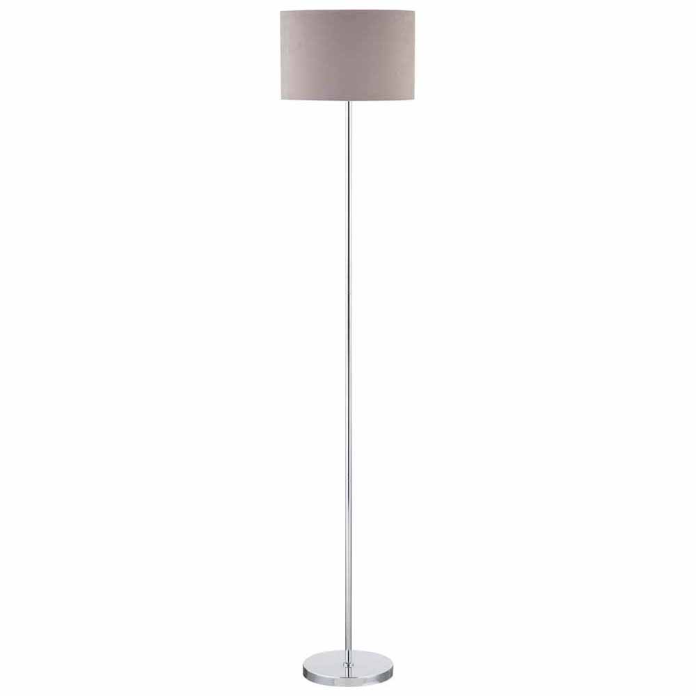 Wilko Grey Silver Velvet Floor Lamp Image 1
