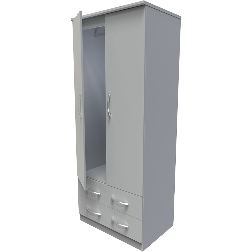 Crowndale Avon 2 Door 2 Drawer Dusk Grey Wardrobe Ready Assembled Image 4