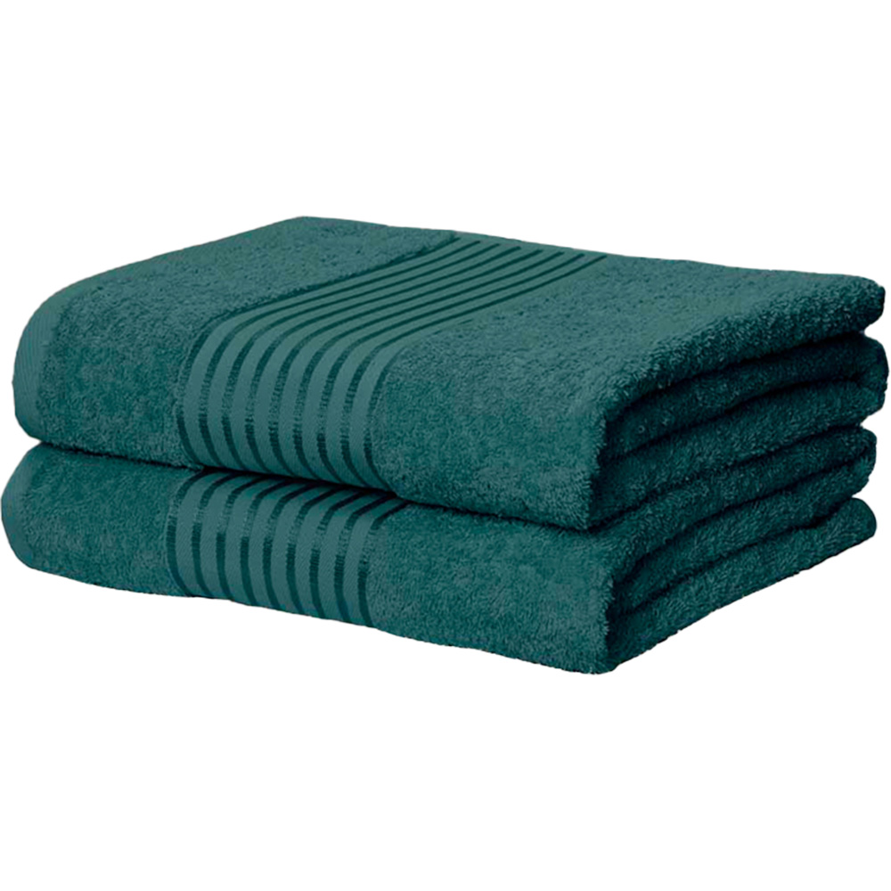 Rapport Home Windsor Pure Cotton Teal Bath Sheet Set of 2 Image 1