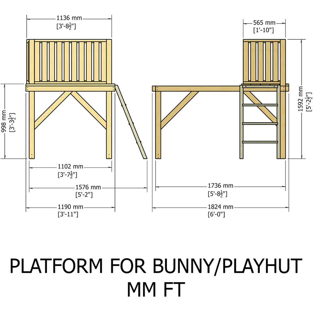 Shire Bunny Playhouse with Platform 6 x 4ft Image 5