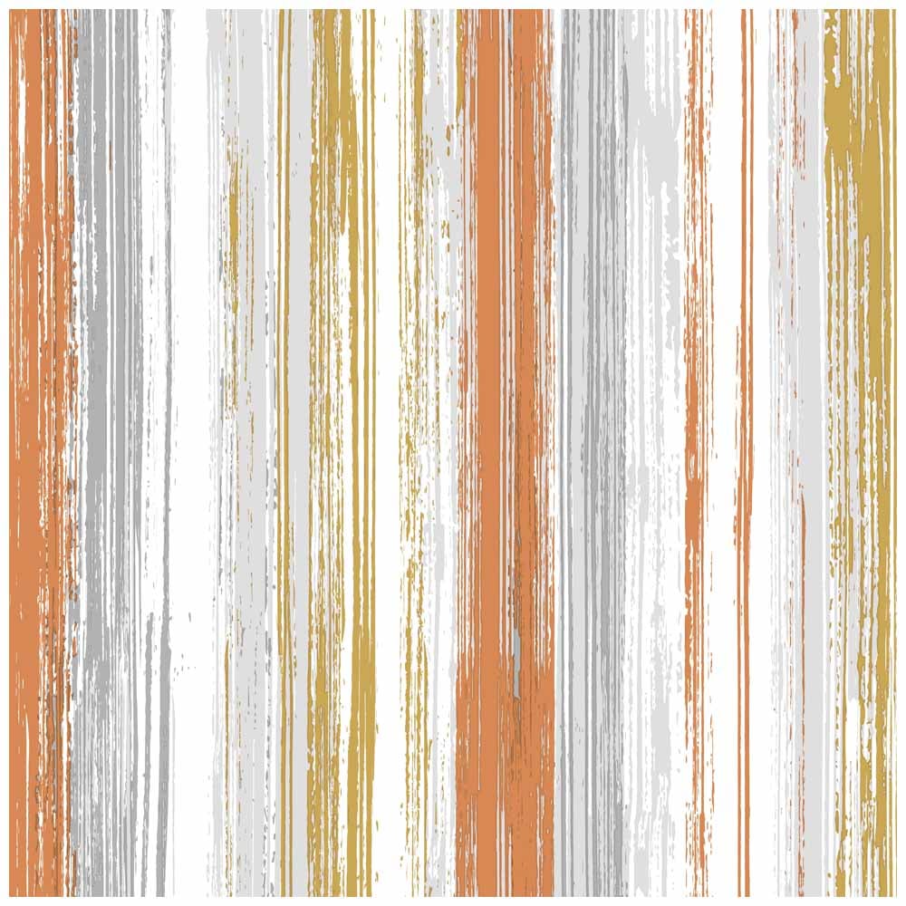 Wilko Wallpaper Stripe Orange and Yellow Image 1