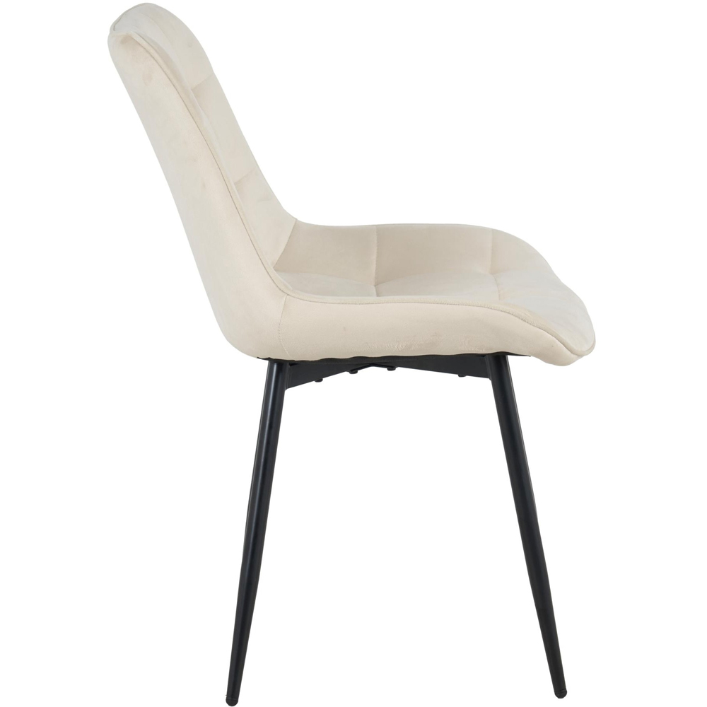 Indoor Living New York 4 Seater Cream Erica Velvet Dining Table Set Image 6