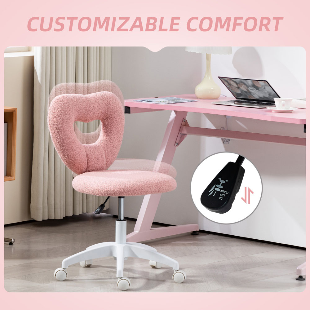Portland Pink Armless Heart Office Chair Image 7