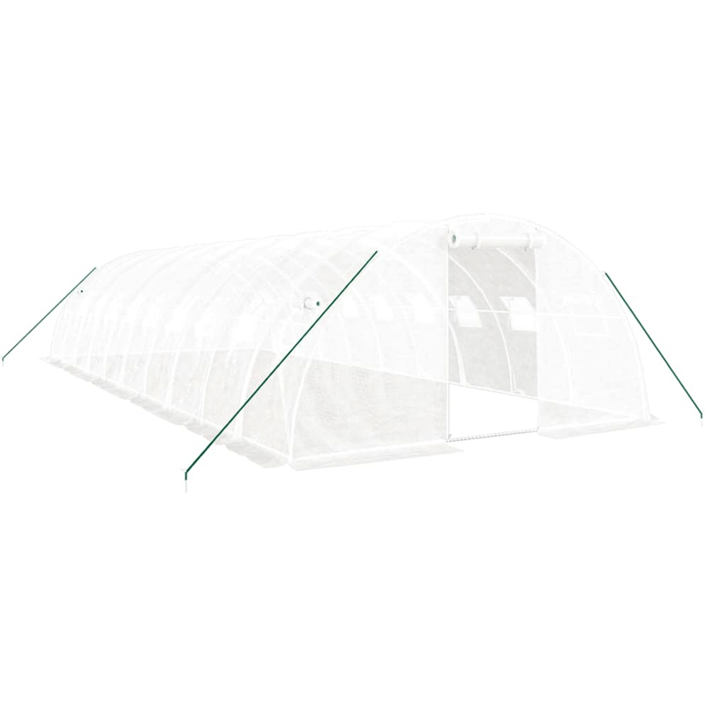 vidaXL White Polyethylene Galvanised Steel Frame 32.8 x 13.1ft Greenhouse Image 1