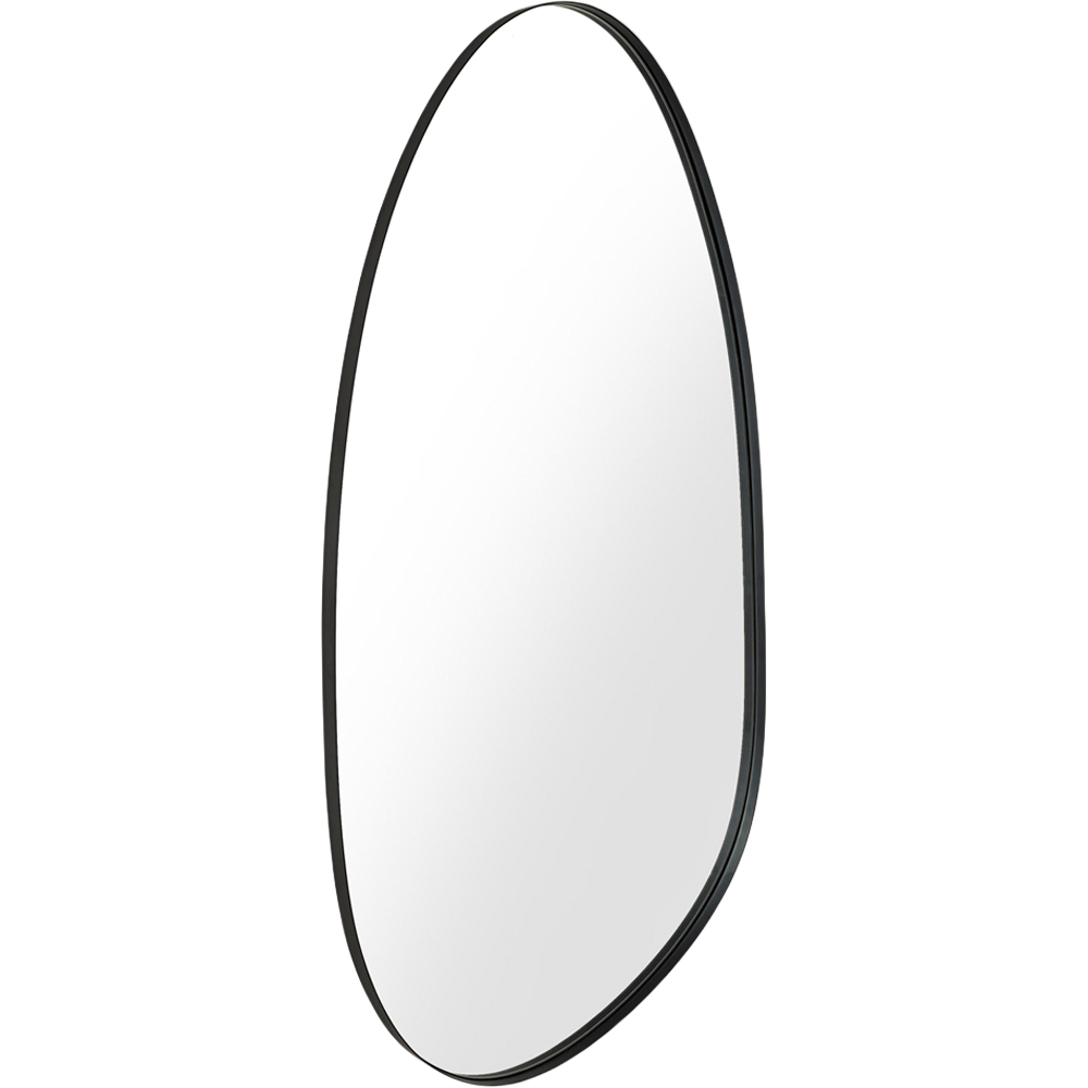 Julian Bowen Rushmore Black Metal Organic Asymmetrical Shaped Wall Mirror 130 x 58cm Image 1