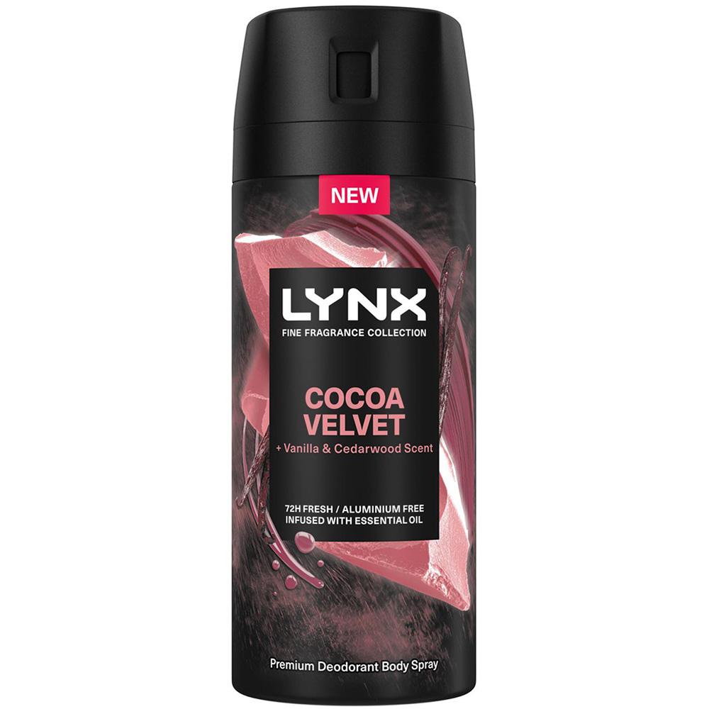 Lynx Fine Fragrance Collection Cocoa Velvet Men's Body Spray 150ml 6 Pack Image 2