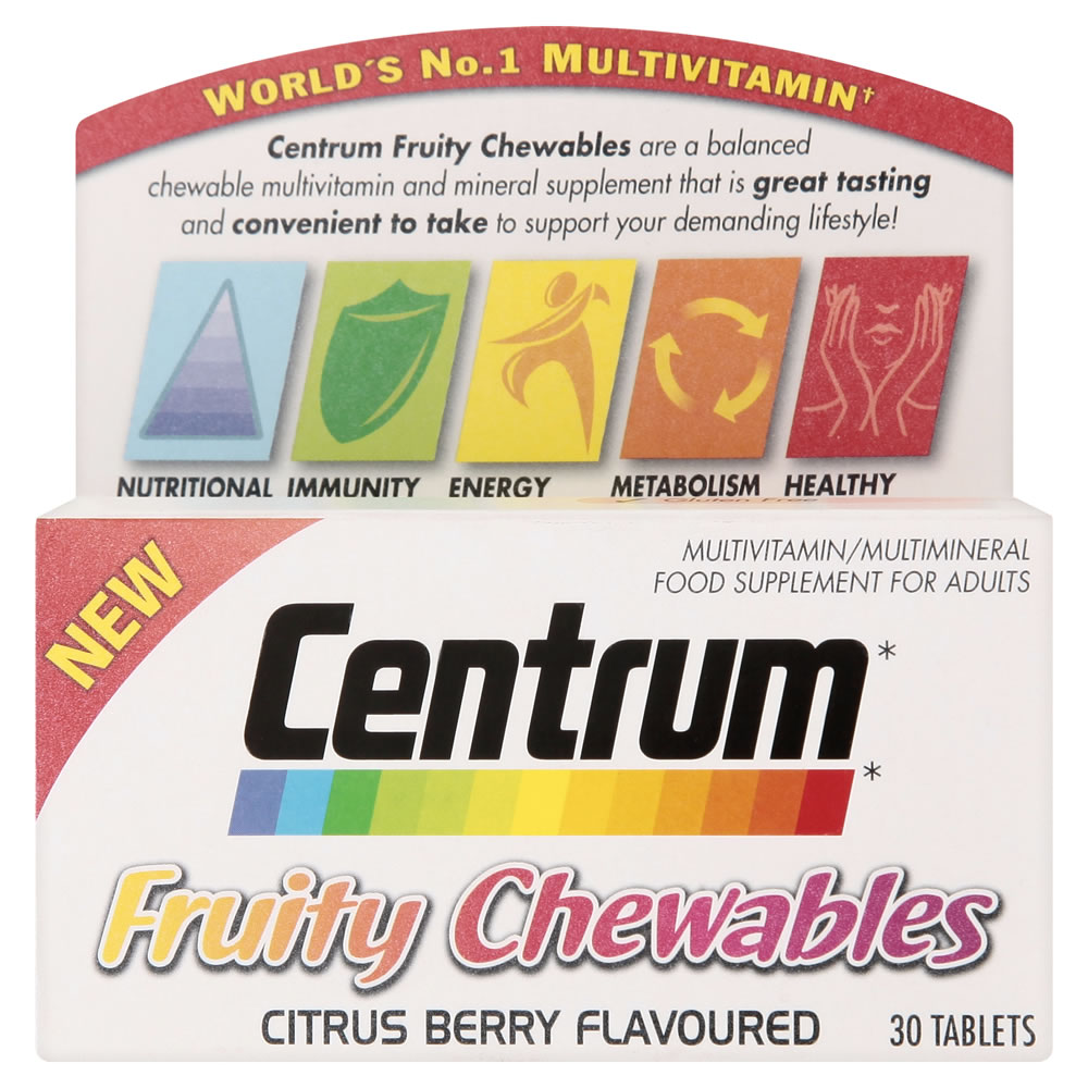 Centrum Fruity Chewable Multivitamin Tablets 30 pack Image