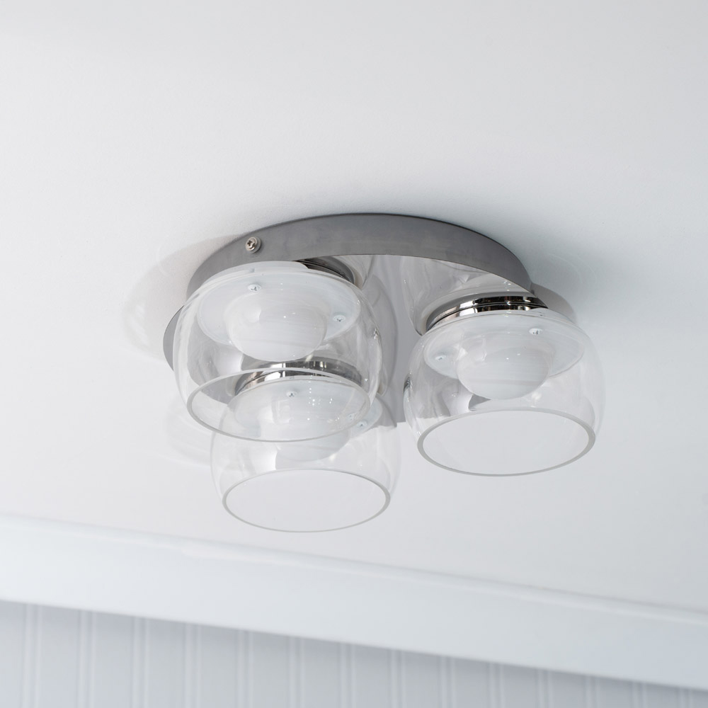 ValueLights Alissa Chrome LED 3 Way Ceiling Light with Smoked Glass Image 4