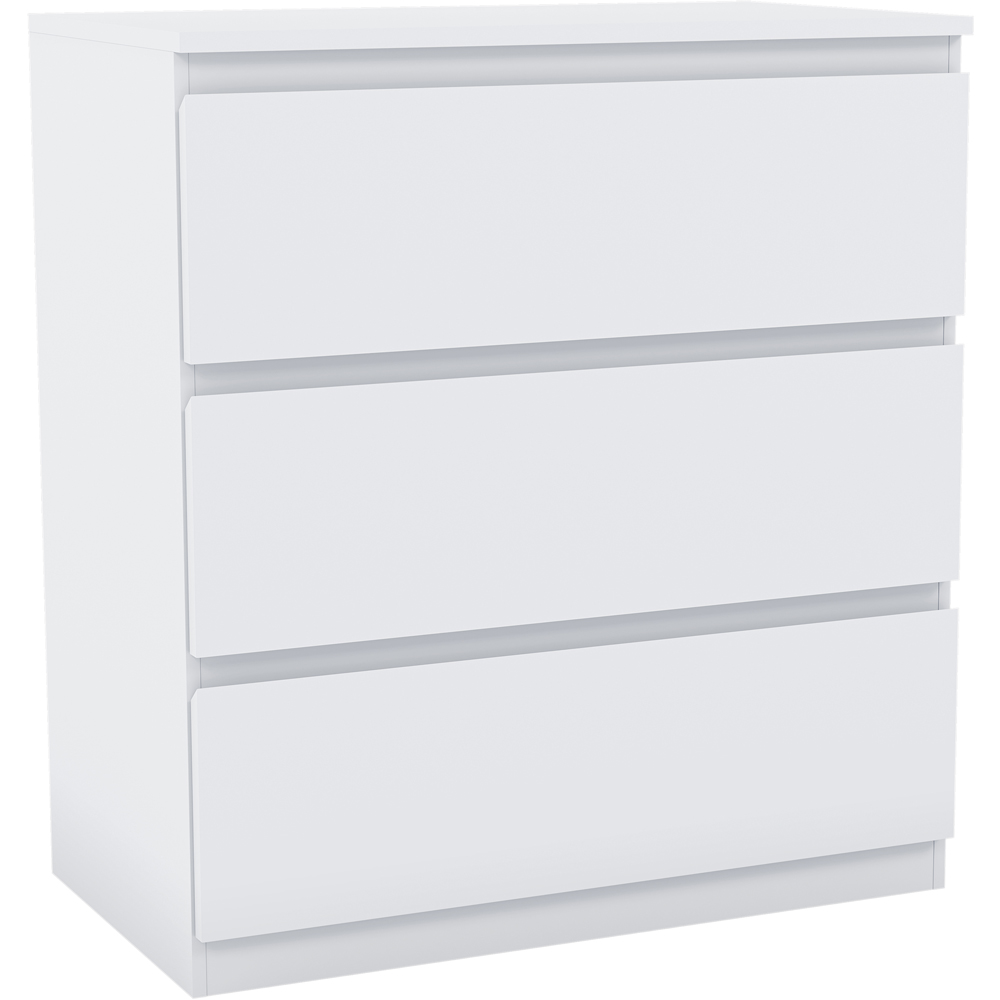 VIDA DESIGNS Denver 3 Drawer White Chest of Drawers Image 2