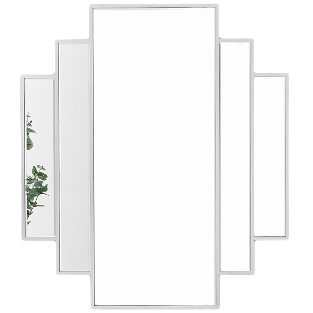 Furniturebox Jazz 1920s Inspired Silver Large Wall Mirror 85.8 x 75.4cm Image 1