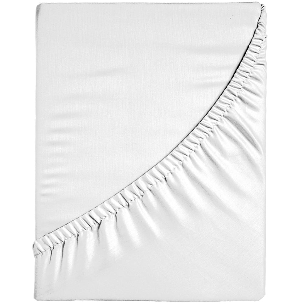 Velosso Microfibre Super King Size White Fitted Sheet Image 1