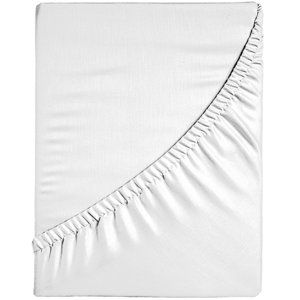Velosso Microfibre Double White Fitted Sheet Image 1