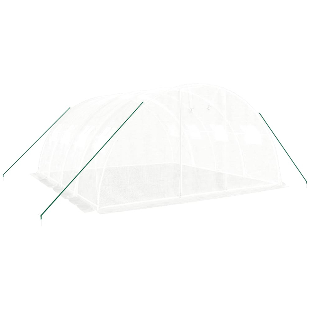vidaXL White Polyethylene Galvanised Steel Frame 13.1 x 13.1ft Greenhouse Image 2