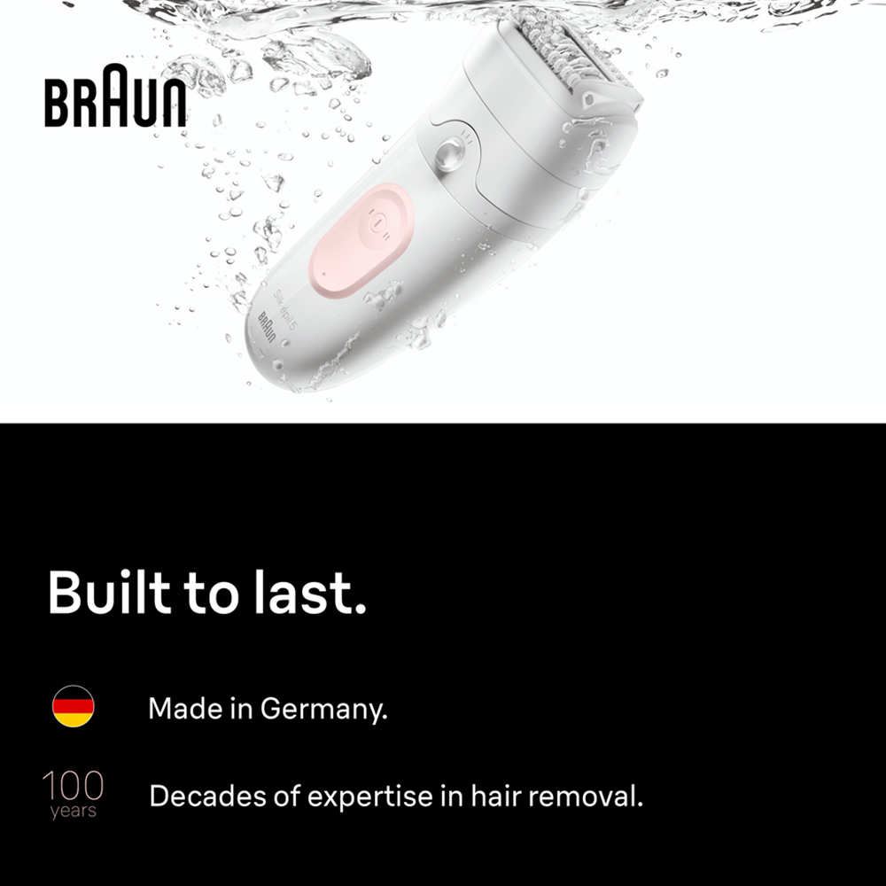 Braun Silk·épil 5 Flamingo Pink Cordless Wet and Dry Hair Removal Epilator Image 3