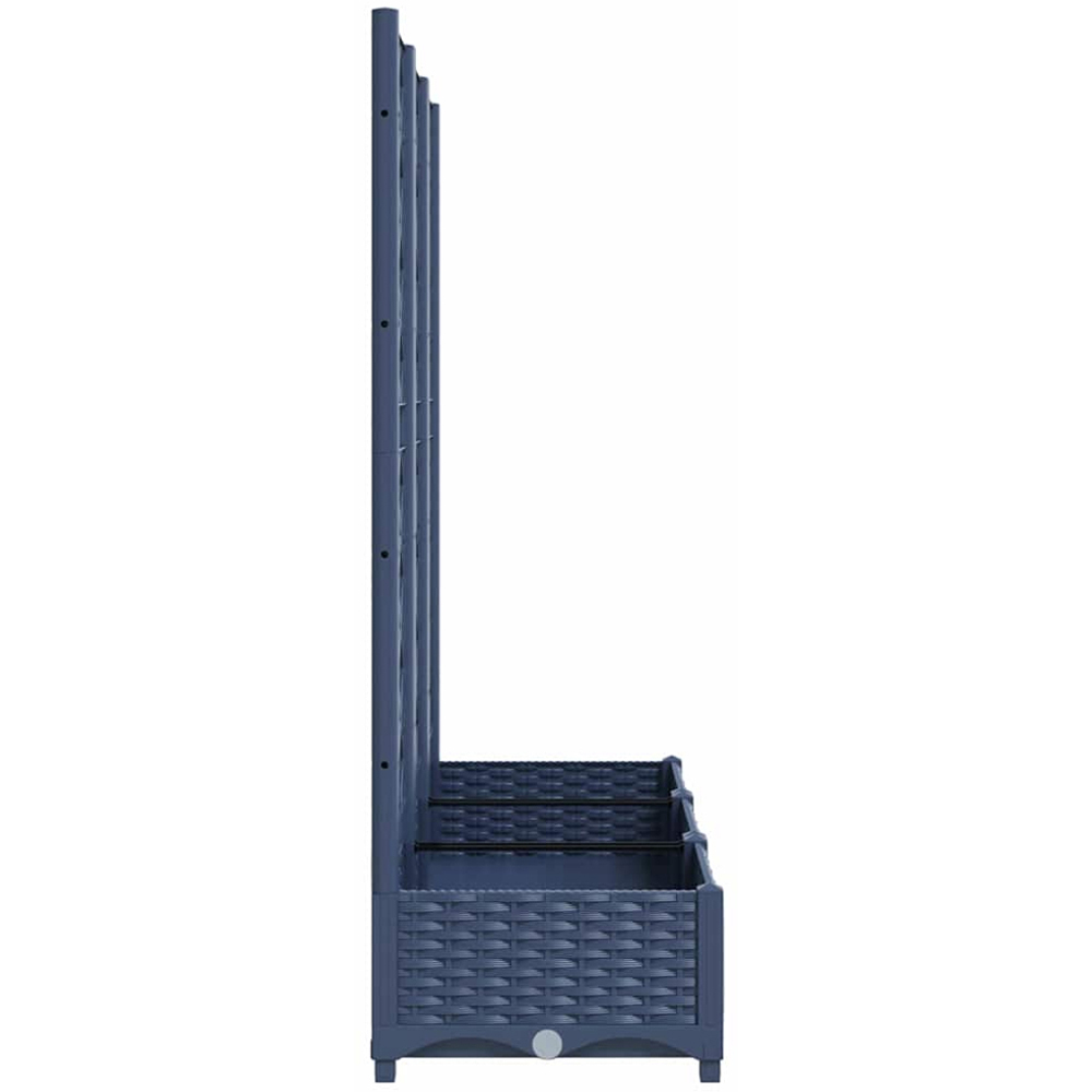 vidaXL White Plastic Raised Garden Planter with Trellis 121.5 x 120 x 40cm Image 4
