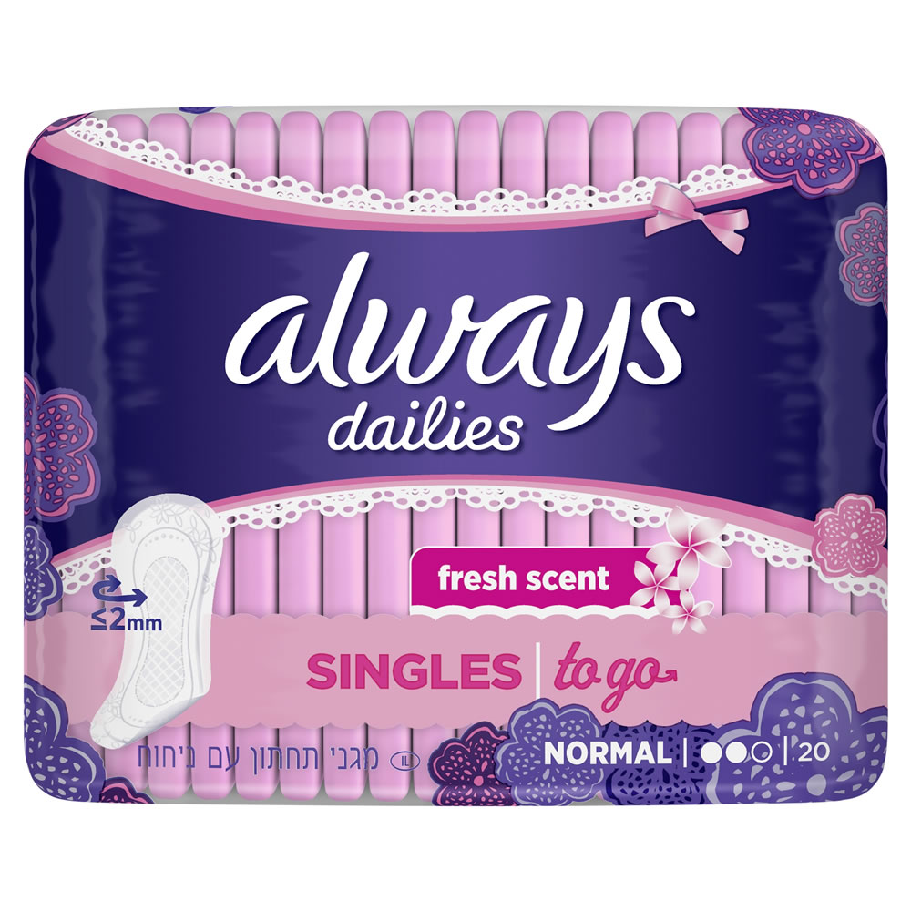 Always Dailies Singles Pantyliners 20 pack Image 1