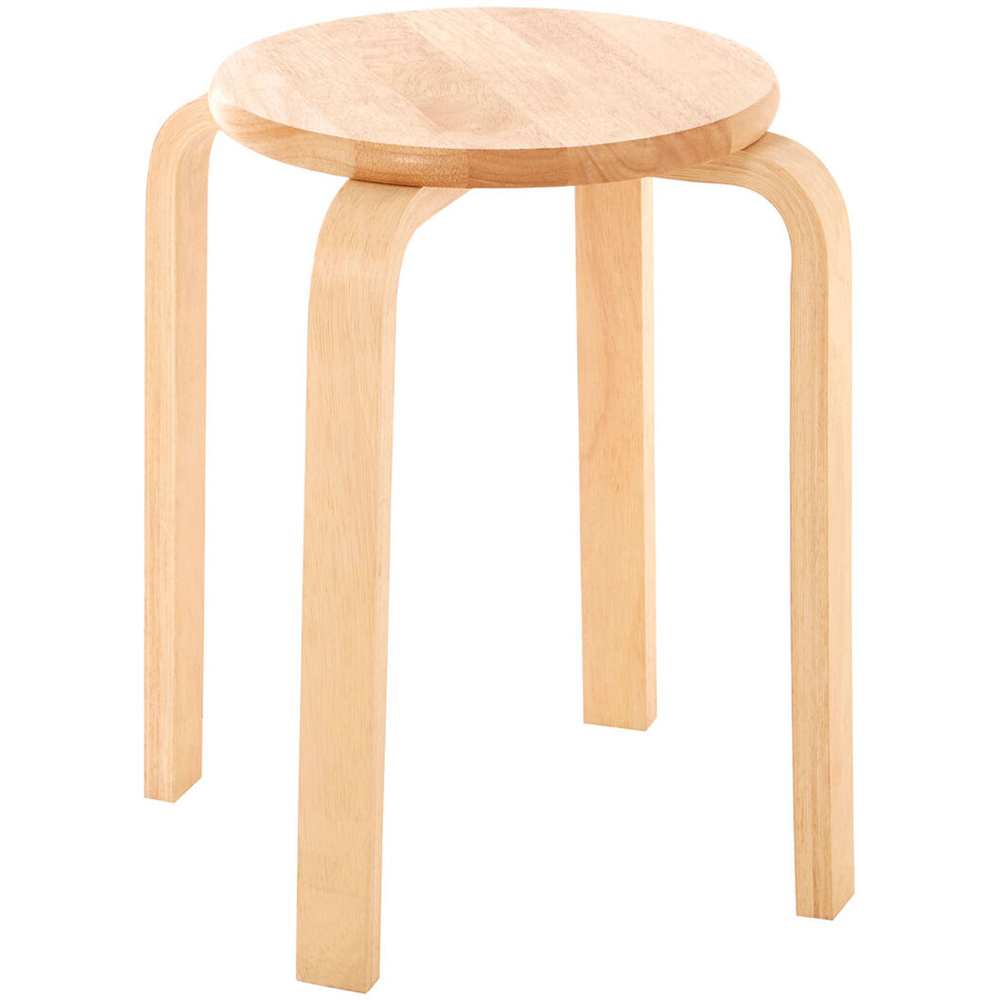Premier Housewares Heva Tropical Hevea Wood Stackable Round Stool Image 3