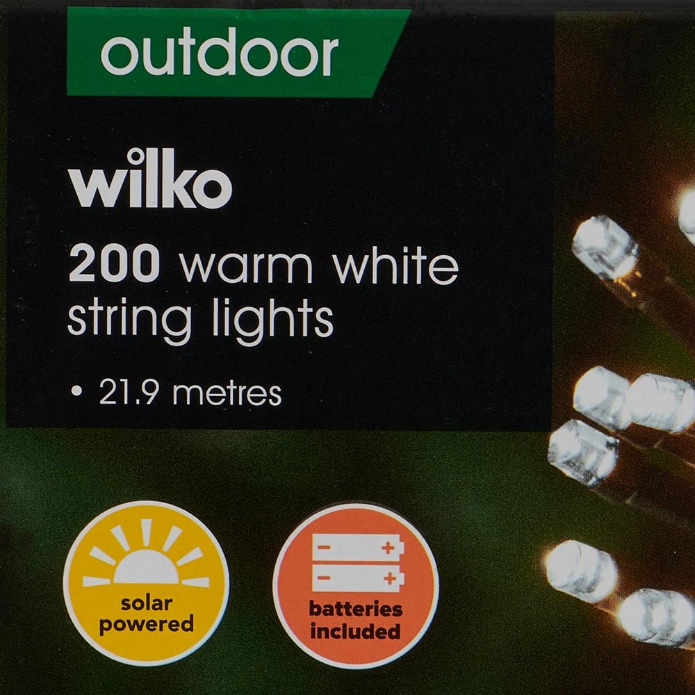 Wilko 200 LED Warm White Solar String Lights Image 6