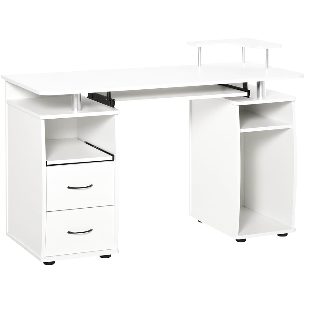 Portland 2 Drawer Computer Desk White Image 2