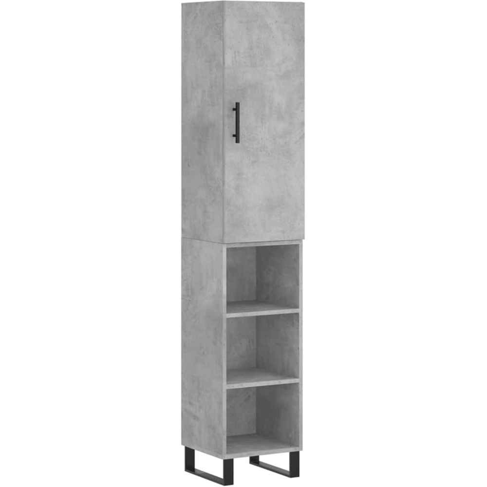vidaXL Single Door 3 Shelf Concrete Grey Highboard Image 2
