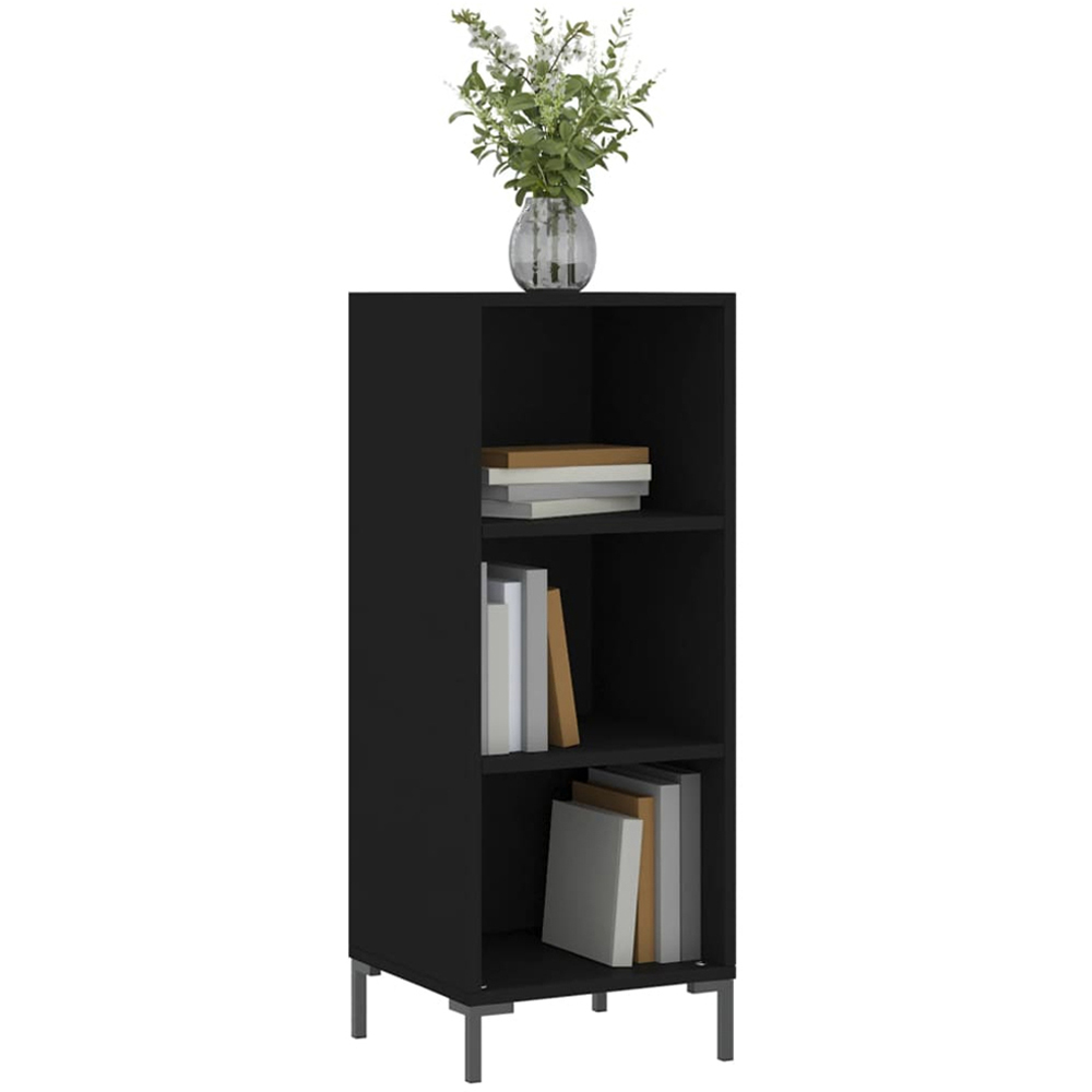 vidaXL 3 Shelf Black Wooden Sideboard Image 3