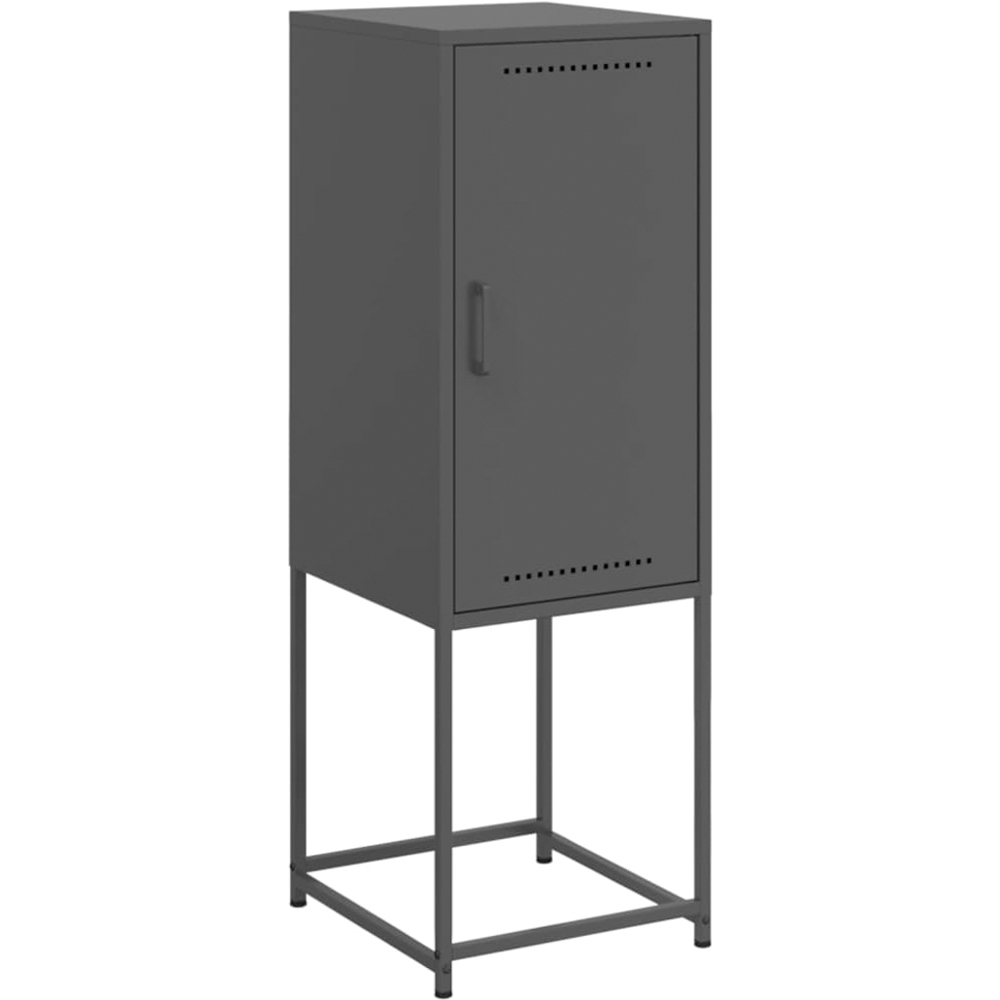 vidaXL Single Door Black Steel Highboard Image 2
