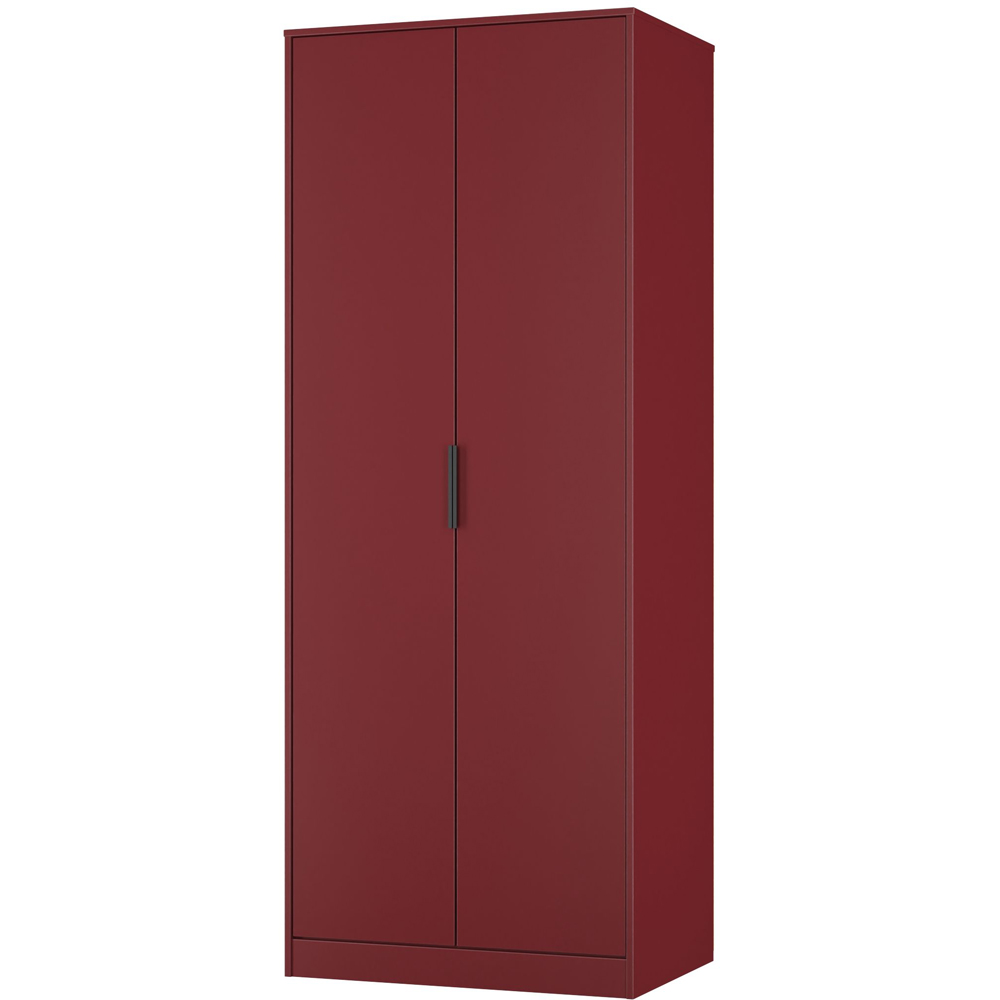 Crowndale Hong Kong 2 Door Red Matt Tall Wardrobe Ready Assembled Image 4