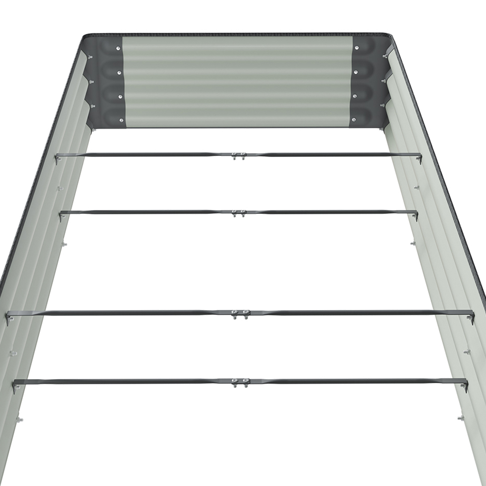 Living and Home Dark Grey Rectangular Galvanised Steel Raised Garden Bed 240 x 90cm Image 6