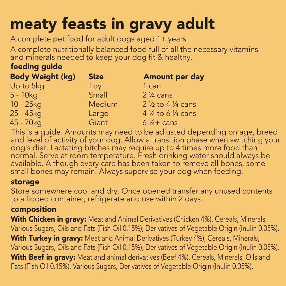Wilko Meaty Feasts in Gravy Variety Adult Dog Food 400g Case of 4 x 6 Pack Image 5