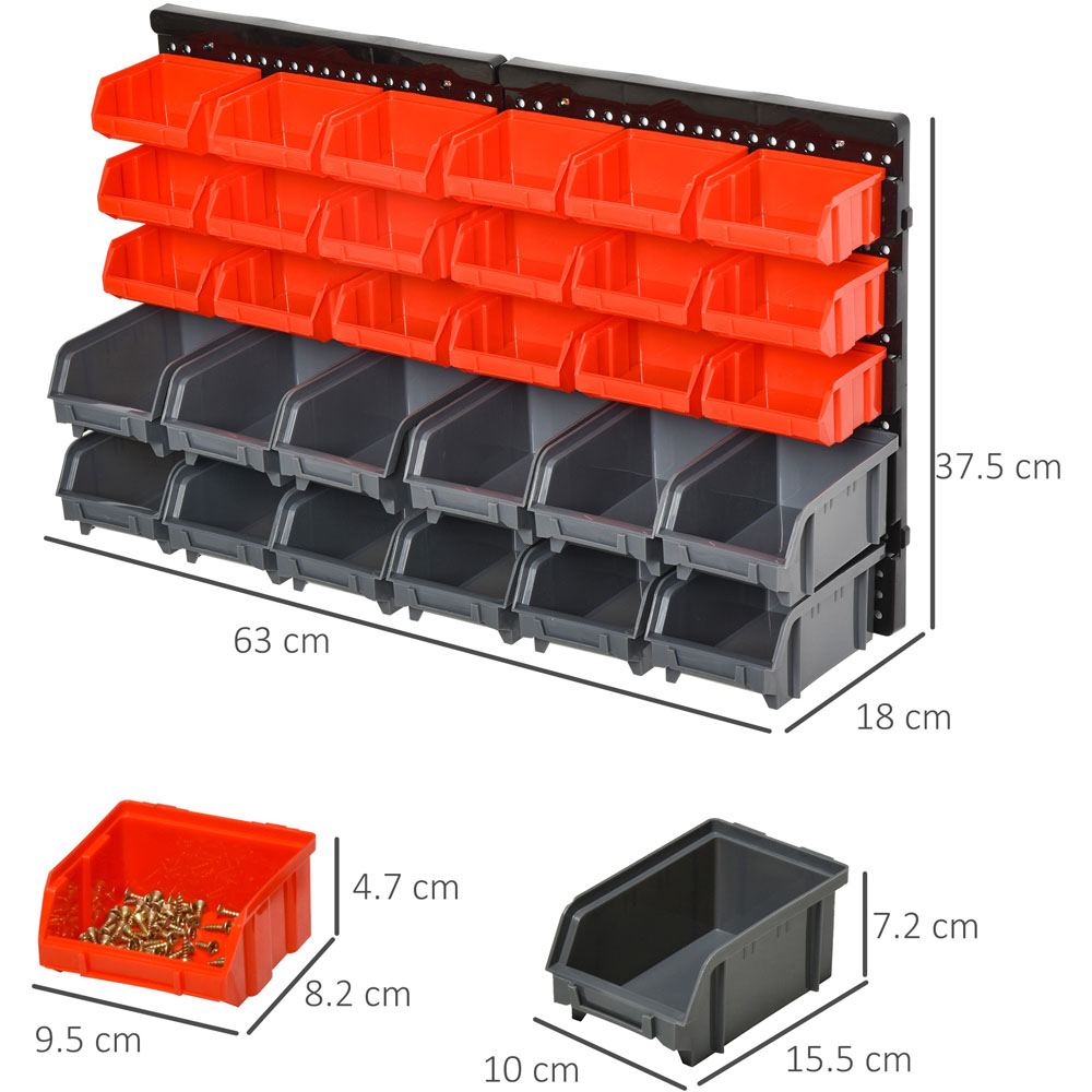 DURHAND 30 Cubbie Wall Mounted Screw Organiser with Screw Kit Image 9