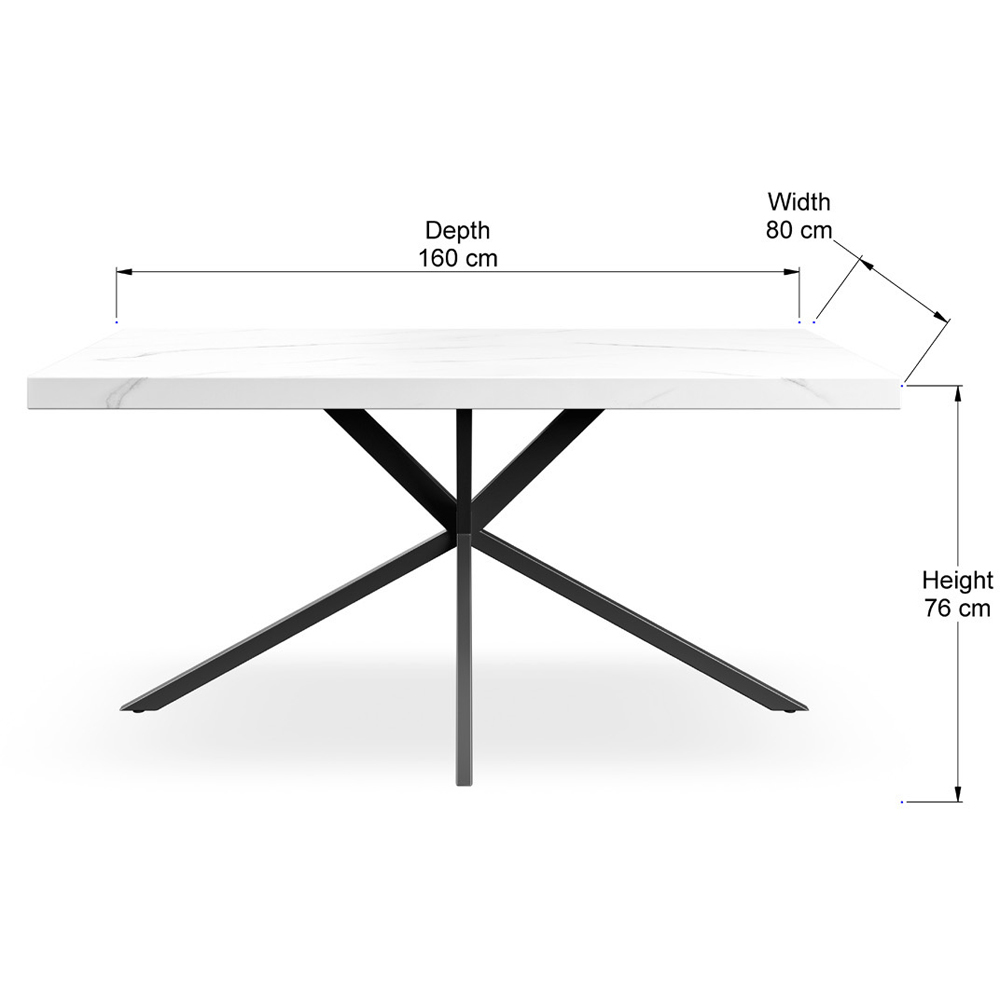Furniture Online Donni 6 Seater Dining Table White Marble Effect Image 6