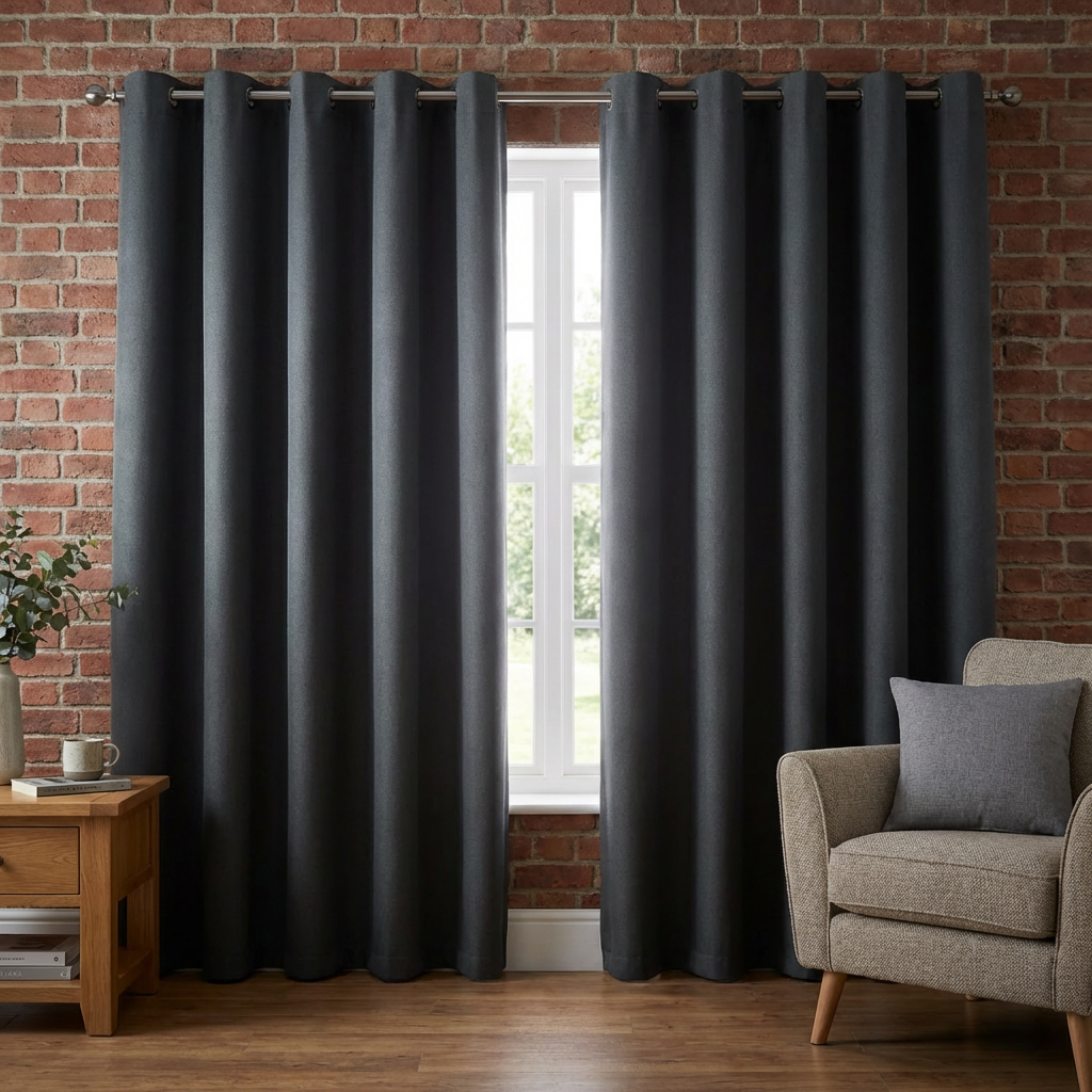 Linden Washable Blackout CurtainCharcoal229cm Image 4