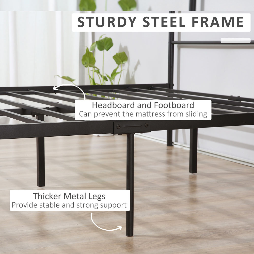 Portland Double Black Metal Bed Frame Image 4