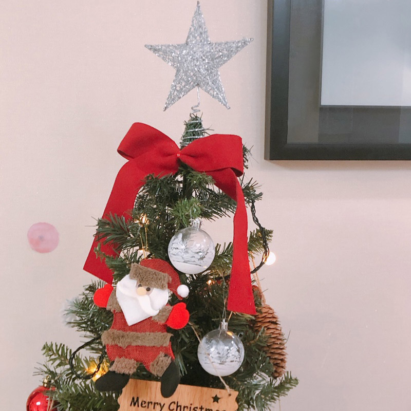 Living and Home Decorative Star Sequins Christmas Tree Topper with LED Light 20cm Image 5