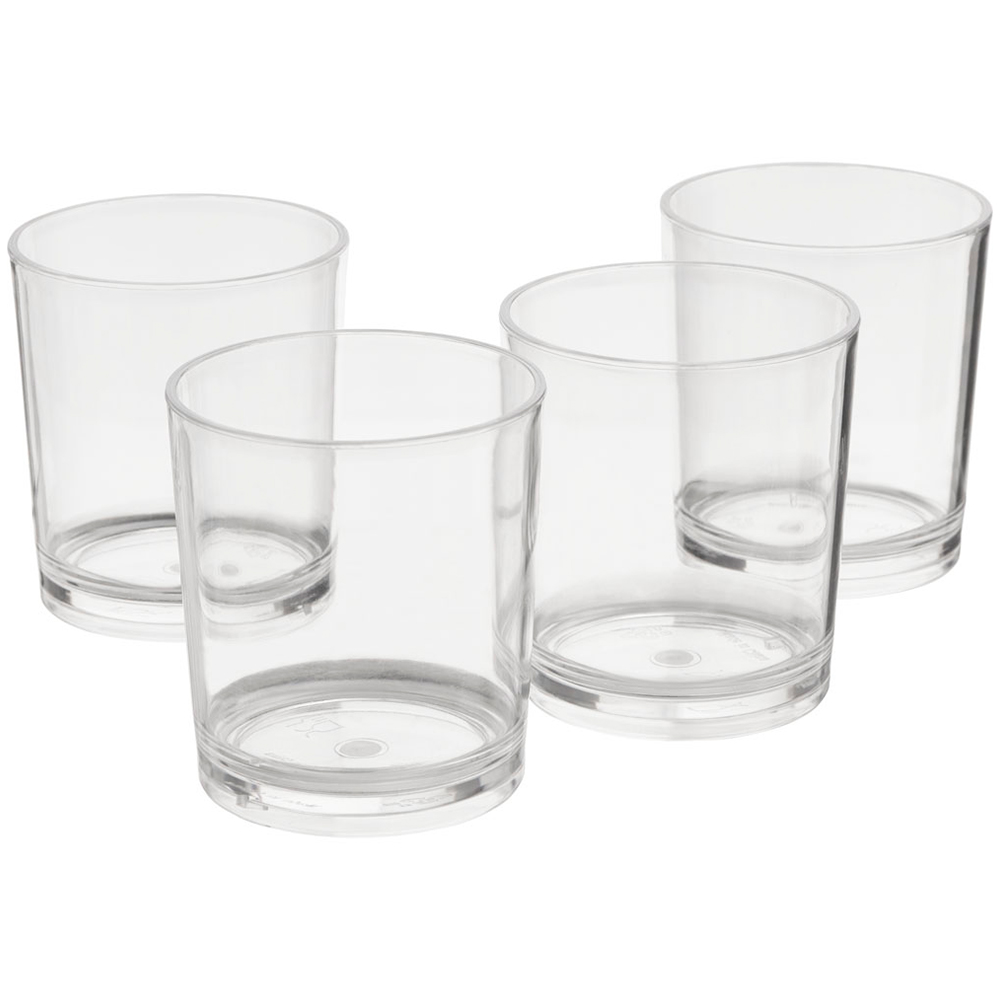 Wilko Clear Plastic Lowball Tumblers 4 Pack Image 1