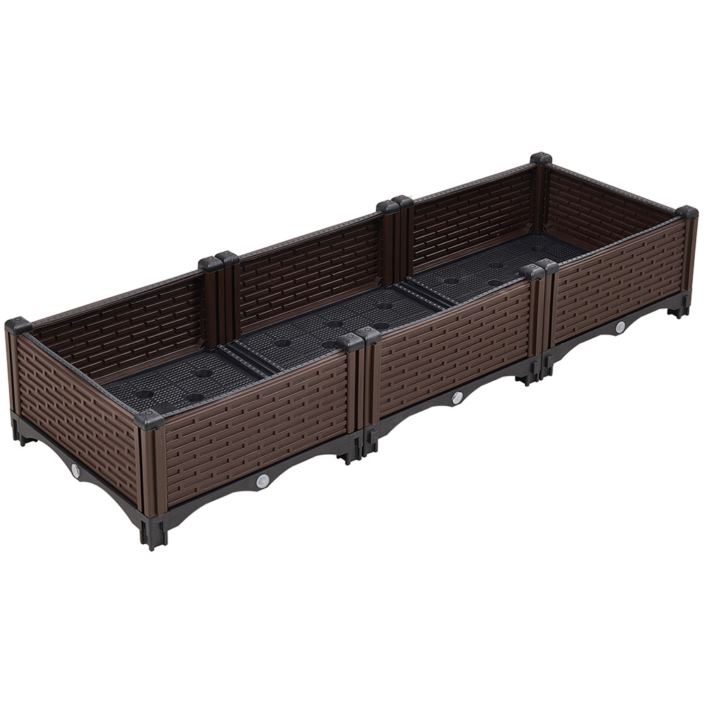 Living and Home Plastic Raised Garden Bed Planter Box 120 x 40 x 19cm Image 1