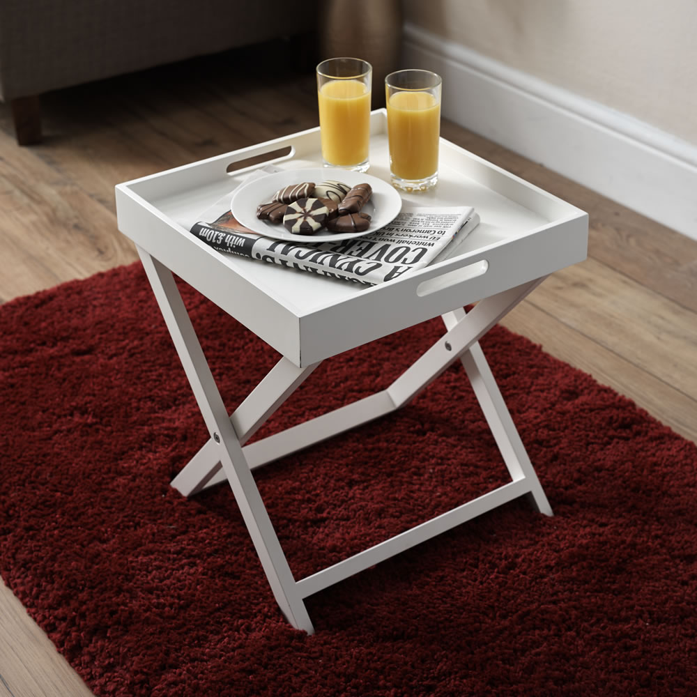 Wilko White Butlers Tray Style Coffee Table Image 1