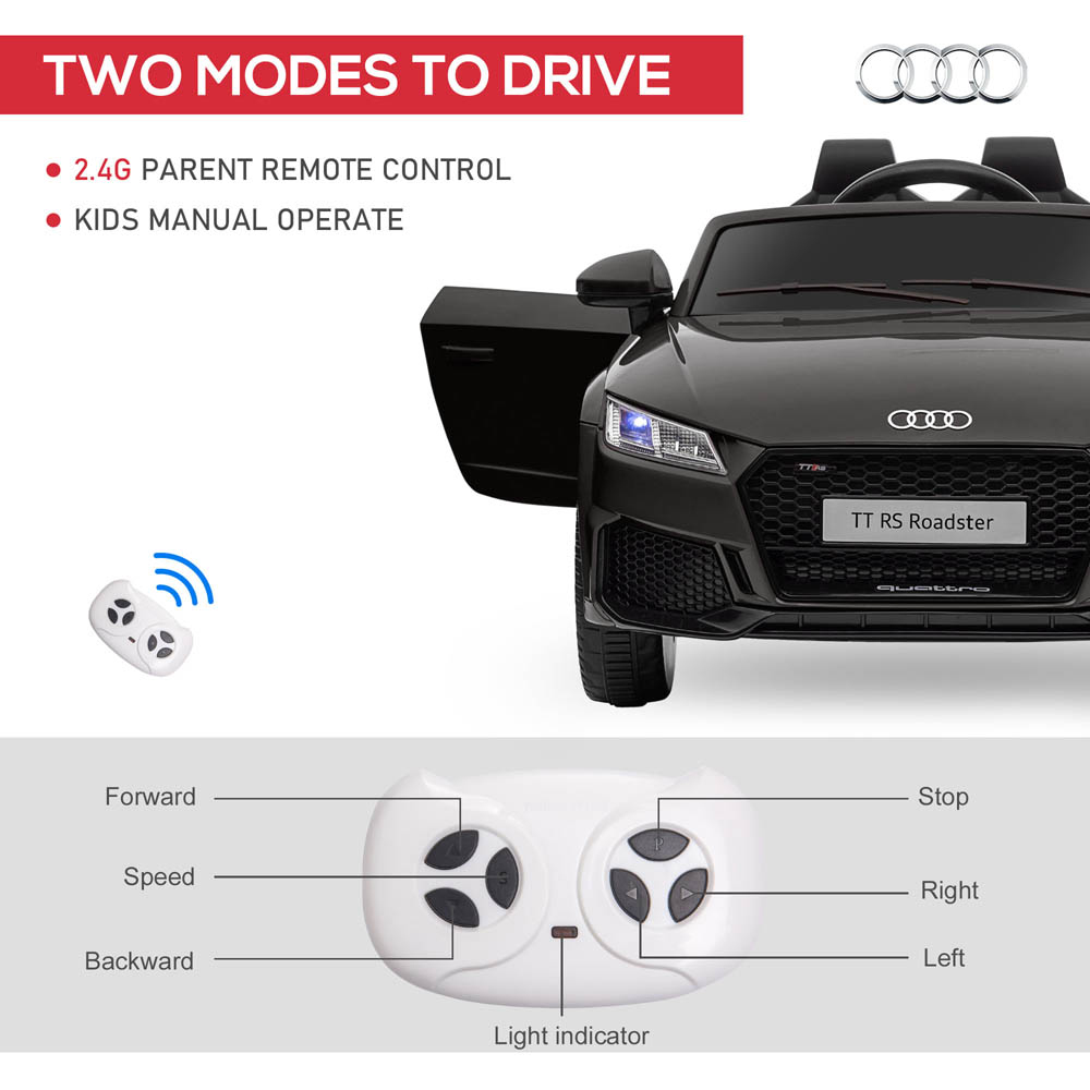 Tommy Toys Audi TT RS Kids Ride On Electric Car Black 12V Image 3