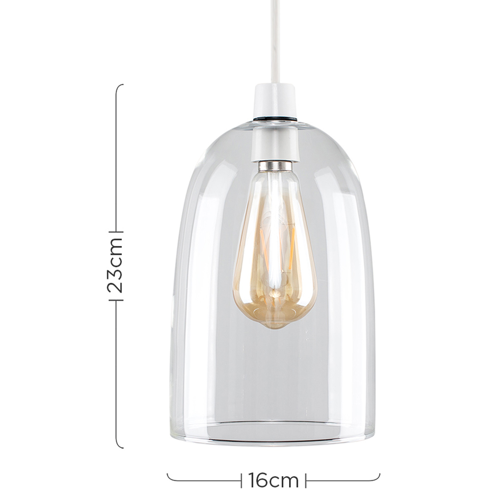 ValueLights Kira Glass Dome Shaped Ceiling Pendant Shade Wilko