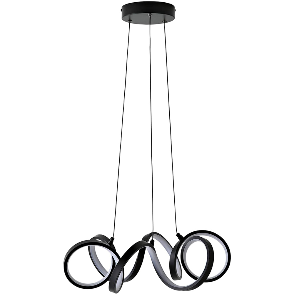 ValueLights Infinity Black Round Wiggle Integrated LED Ceiling Pendant Light Image 1