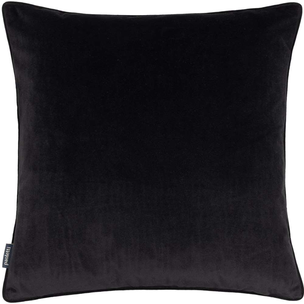 Paoletti Tayanna Black Velvet Touch Piped Cushion Image 3
