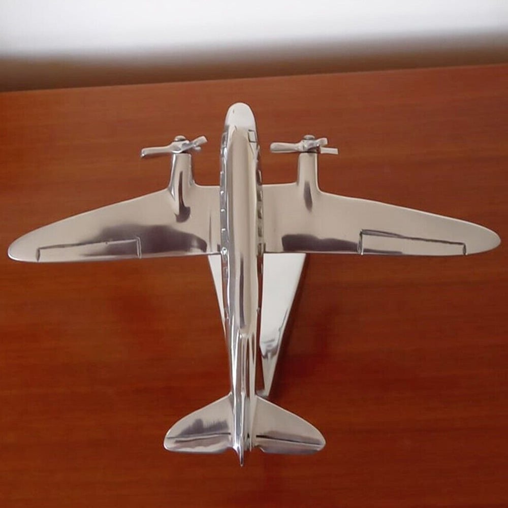 Inspirational Gifting Polished Aluminium Dakota DC10 Aeroplane Home Ornament 16cm Image 6