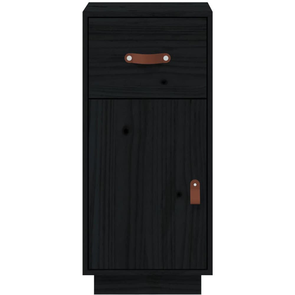 vidaXL Single Door Single Drawer Black Wooden Sideboard Image 3