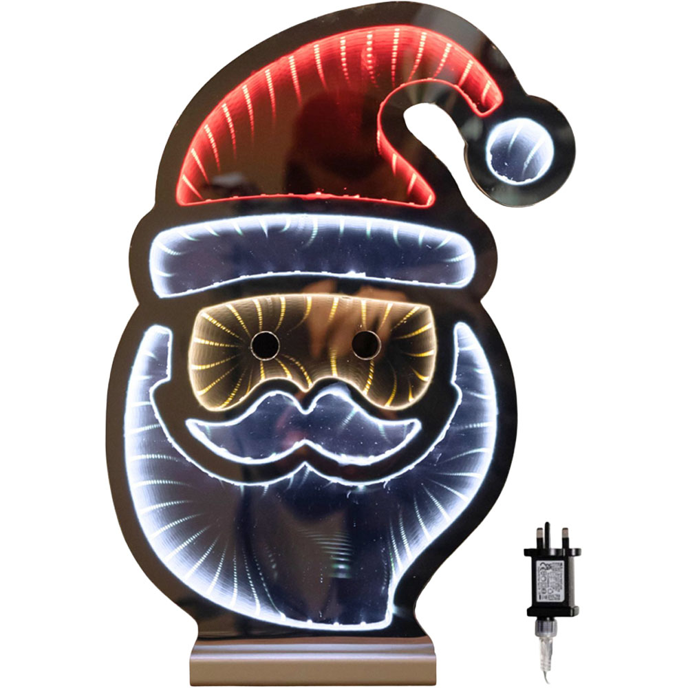 Samuel Alexander Red White and Warm White LED Santa's Face Infinity Christmas Decoration 40cm Image 2