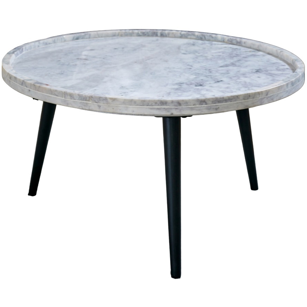 Brooklyn Opal White Marble Top Round Coffee Table Image 2