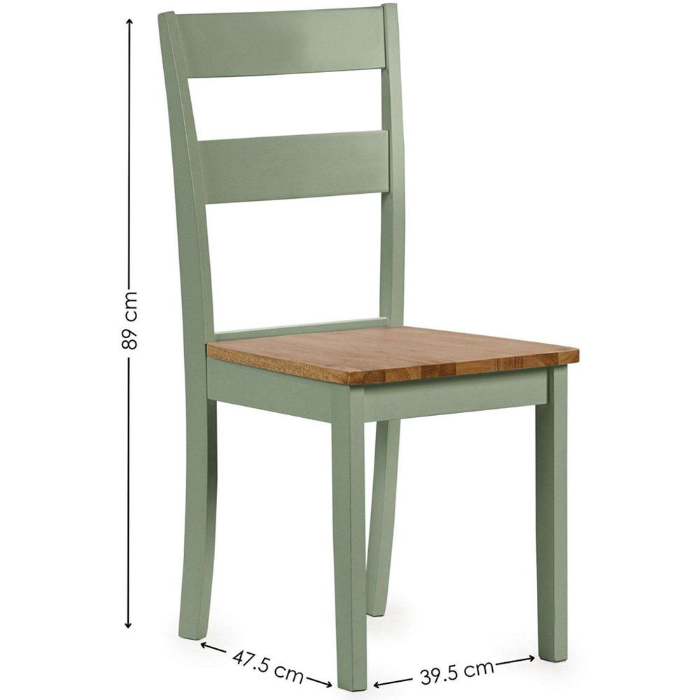 Julian Bowen Linwood Set of 2 Sage Green and Natural Dining Chair Image 9