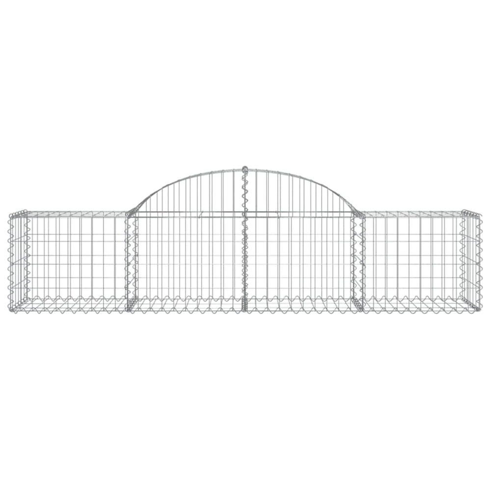 vidaXL Silver Galvanised Iron Arched Gabion Basket 200 x 50 x 40/60cm 14 Pack Image 4